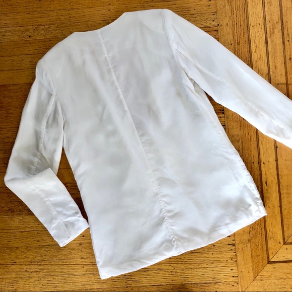 GESTUZ WHITE DOUBLE BREASTED SUMMER BLAZER - Picture 4 of 5